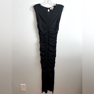 Open Edit Black Ruched Dress XXS